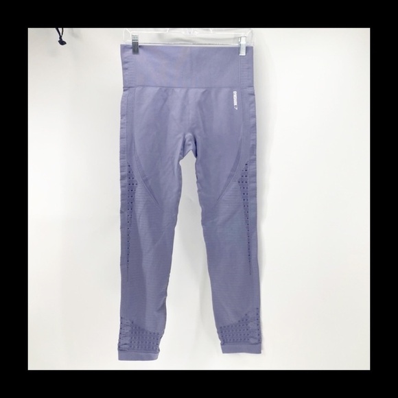 Gymshark Energy Seamless Leggings Steel Blue workout athleisure high waisted - Picture 1 of 7